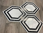 Waterjet Long Hexagon Marble Polished Mosaic Tile-Marble Mosaic-American Tile Depot