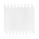 White Elongated Hexagon Glass Mosaic Tile-Glass Mosaic-American Tile Depot