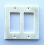 White Marble (Meram Blanc) Double Rocker Switch Wall Plate / Switch Plate / Cover - Polished-Marble Wall/Switch Plate-American Tile Depot