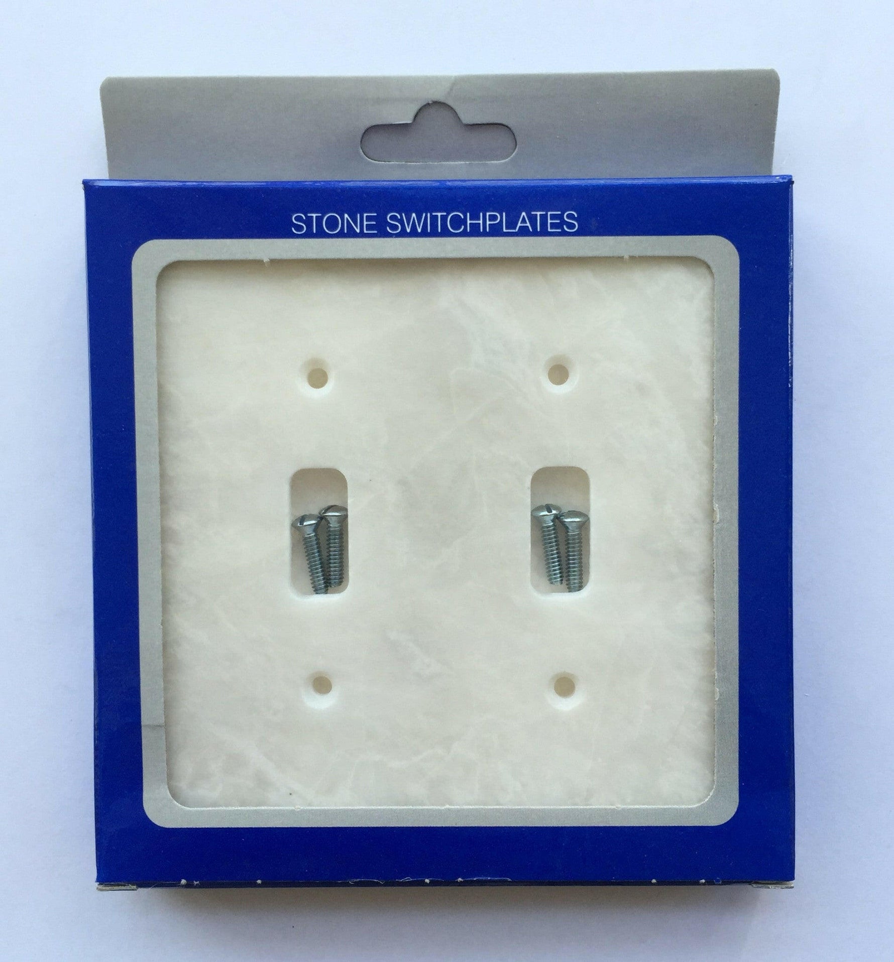 White Marble (Meram Blanc) Double Toggle Switch Wall Plate / Switch Plate / Cover - Honed-Marble Wall/Switch Plate-American Tile Depot