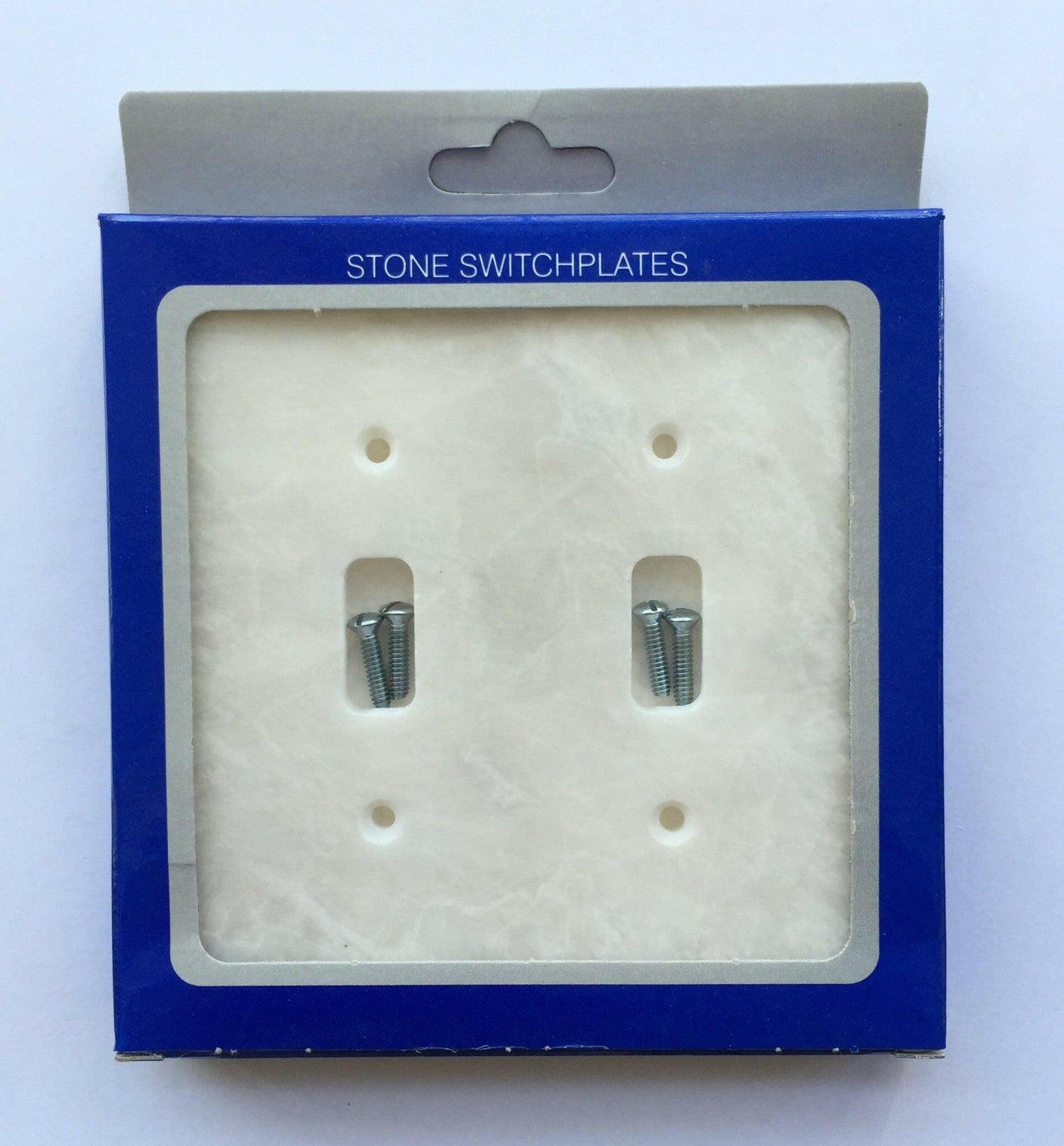 White Marble (Meram Blanc) Double Toggle Switch Wall Plate / Switch Plate / Cover - Polished-Marble Wall/Switch Plate-American Tile Depot