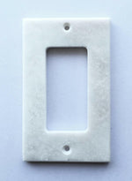 White Marble (Meram Blanc) Single Rocker Switch Wall Plate / Switch Plate / Cover - Polished-Marble Wall/Switch Plate-American Tile Depot