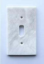 White Marble (Meram Blanc) Single Toggle Switch Wall Plate / Switch Plate / Cover - Honed-Marble Wall/Switch Plate-American Tile Depot