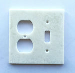 White Marble (Meram Blanc) Toggle Duplex Switch Wall Plate / Switch Plate / Cover - Polished-Marble Wall/Switch Plate-American Tile Depot