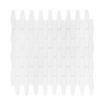 White Elongated Hexagon Glass Mosaic Tile-Glass Mosaic-American Tile Depot