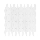 White Elongated Hexagon Glass Mosaic Tile