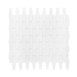 White Elongated Hexagon Glass Mosaic Tile