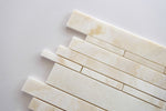 Premium White Onyx CROSS-CUT Polished Random Strip Mosaic Tile