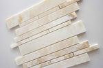 Premium White Onyx CROSS-CUT Polished Random Strip Mosaic Tile