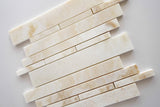 Premium White Onyx CROSS-CUT Polished Random Strip Mosaic Tile