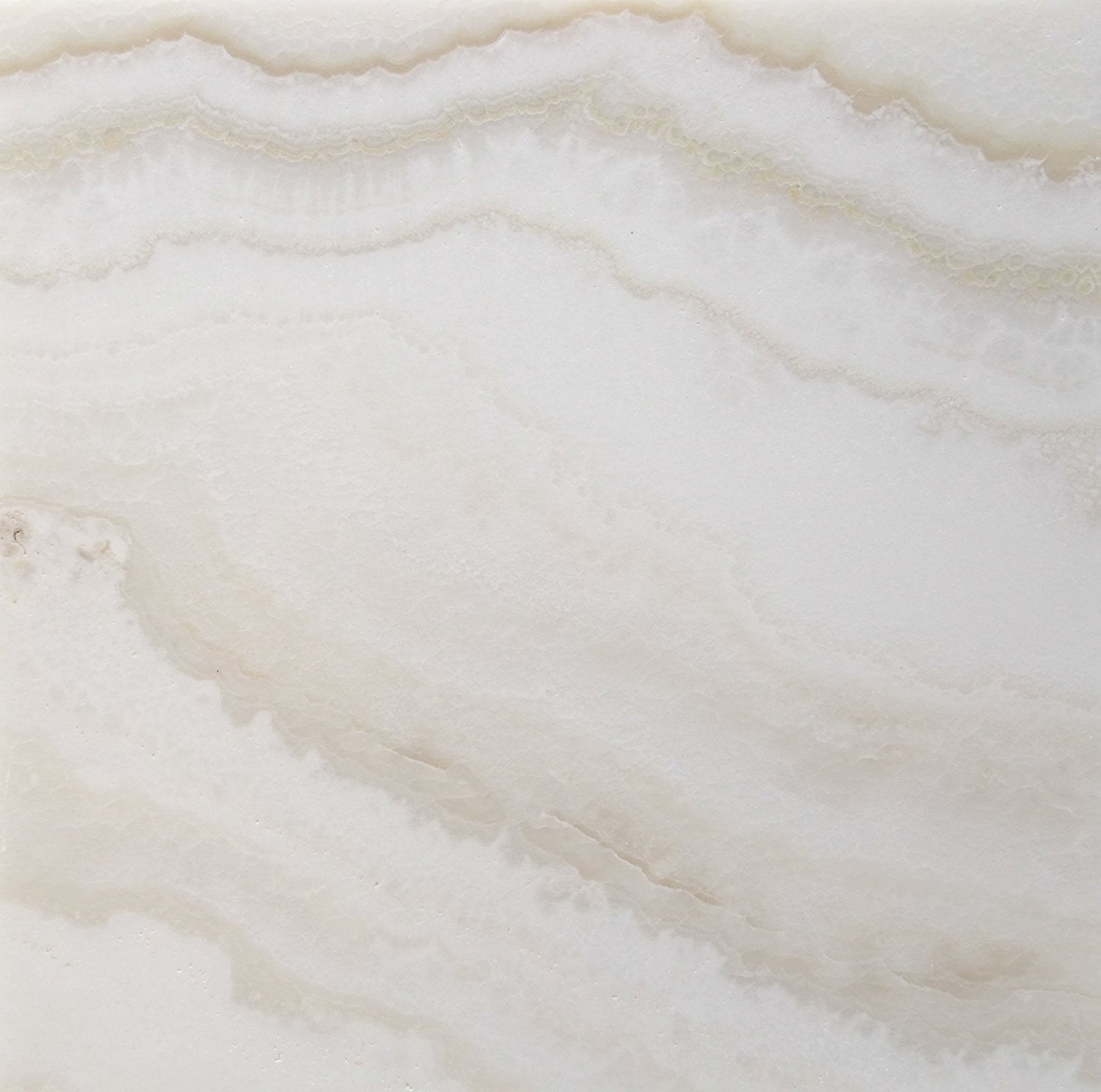 12 X 12 Premium White Onyx VEIN-CUT Polished Field Tile