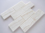 3 X 6 Premium White Onyx VEIN-CUT Polished Subway Brick Field Tile