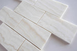 3 X 6 Premium White Onyx VEIN-CUT Polished Subway Brick Field Tile