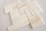 Premium White Onyx VEIN-CUT 4-Pieced OPUS Mini-Pattern Polished Mosaic Tile