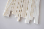 Premium White Onyx VEIN-CUT Polished Random Strip Mosaic Tile