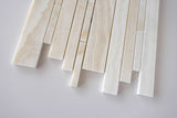 Premium White Onyx VEIN-CUT Polished Random Strip Mosaic Tile