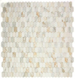 Zeta Calacatta Gold Honed Elongated Hexagon Marble Mosaic Tile-Marble Mosaic-American Tile Depot