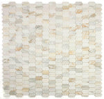 Zeta Calacatta Gold Honed Elongated Hexagon Marble Mosaic Tile-Marble Mosaic-American Tile Depot