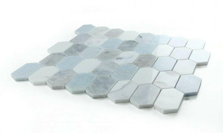 Zeta Livid Polished Elongated Hexagon Marble Mosaic Tile-Marble Mosaic-American Tile Depot