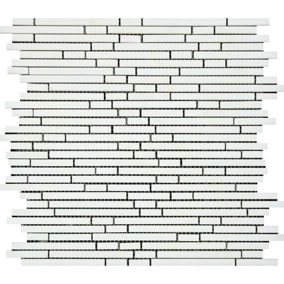 Thassos White Marble Polished ( Single-Color Thassos ) Bamboo Sticks Mosaic-Marble Mosaic-American Tile Depot