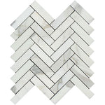 Calacatta Gold Marble Polished 1 x 4 Herringbone Mosaic Tile