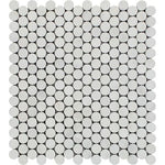 Oriental White / Asian Statuary Marble Polished Penny Round Mosaic Tile-Marble Mosaic-American Tile Depot