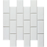 2 X 4 Thassos White Marble Honed & Beveled Brick Mosaic Tile-Marble Mosaic-American Tile Depot