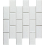 2 X 4 Thassos White Marble Polished & Beveled Brick Mosaic Tile-Marble Mosaic-American Tile Depot