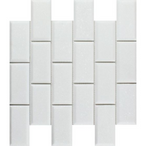 2 X 4 Thassos White Marble Polished & Beveled Brick Mosaic Tile