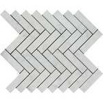 Carrara White Marble Honed 1 x 4 Herringbone Mosaic Tile-Marble Mosaic-American Tile Depot