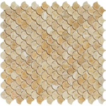 Honey Onyx Polished Fan Mosaic Tile-Onyx Mosaic-American Tile Depot