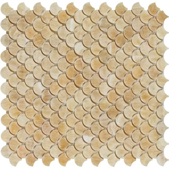 Honey Onyx Polished Fan Mosaic Tile-Onyx Mosaic-American Tile Depot