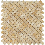 Honey Onyx Polished Fan Mosaic Tile