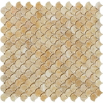 Honey Onyx Polished Fan Mosaic Tile-Onyx Mosaic-American Tile Depot