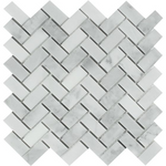 Bianco Venatino (Bianco Mare) Marble Honed 1 x 2 Herringbone Mosaic Tile-Marble Mosaic-American Tile Depot