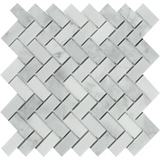 Bianco Venatino (Bianco Mare) Marble Honed 1 x 2 Herringbone Mosaic Tile