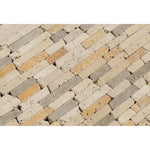 Mixed Travertine Tumbled Random Strip Mosaic Tile