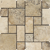 Philadelphia Travertine 3-Pieced Mini-Pattern Tumbled Mosaic Tile