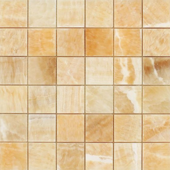 2 X 2 Honey Onyx Polished Mosaic Tile-Onyx Tile-American Tile Depot