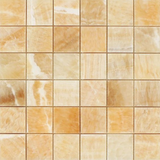 2 X 2 Honey Onyx Polished Mosaic Tile