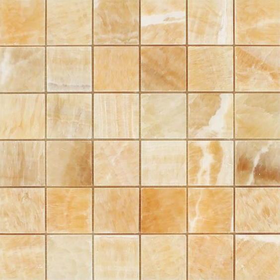 2 X 2 Honey Onyx Polished Mosaic Tile-Onyx Tile-American Tile Depot