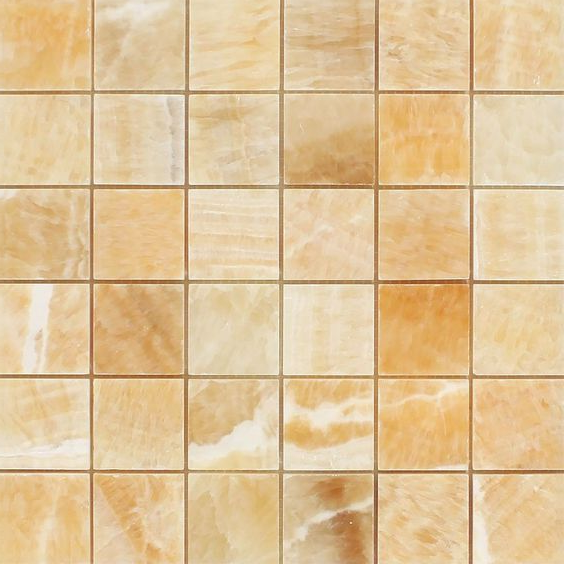 2 X 2 Honey Onyx Polished Mosaic Tile-Onyx Tile-American Tile Depot