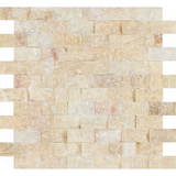 1 X 2 Honey Onyx Split-Faced Brick Mosaic Tile