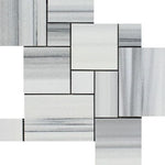 Mink Marmara Equator Marble 4-Pieced OPUS Mini-Pattern Polished Mosaic Tile-Travertine Mosaic-American Tile Depot