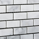 Carrara White Marble Polished Baby Brick Mosaic Tile