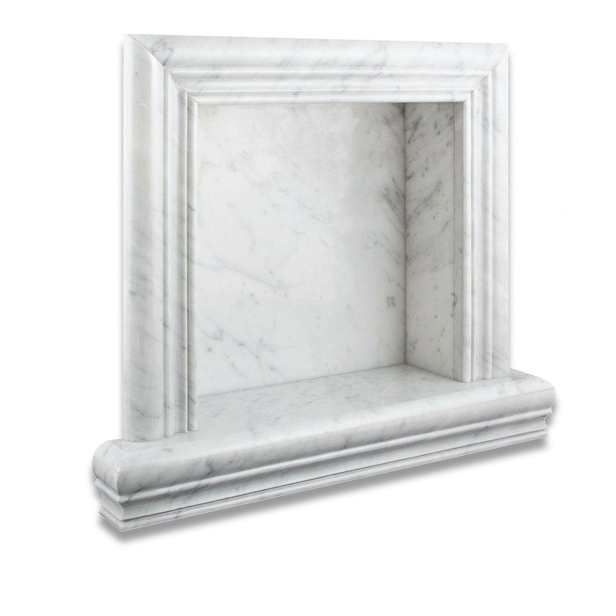 Carrara White Marble Hand-Made Custom Shampoo Niche / Shelf - SMALL - Honed-American Tile Depot