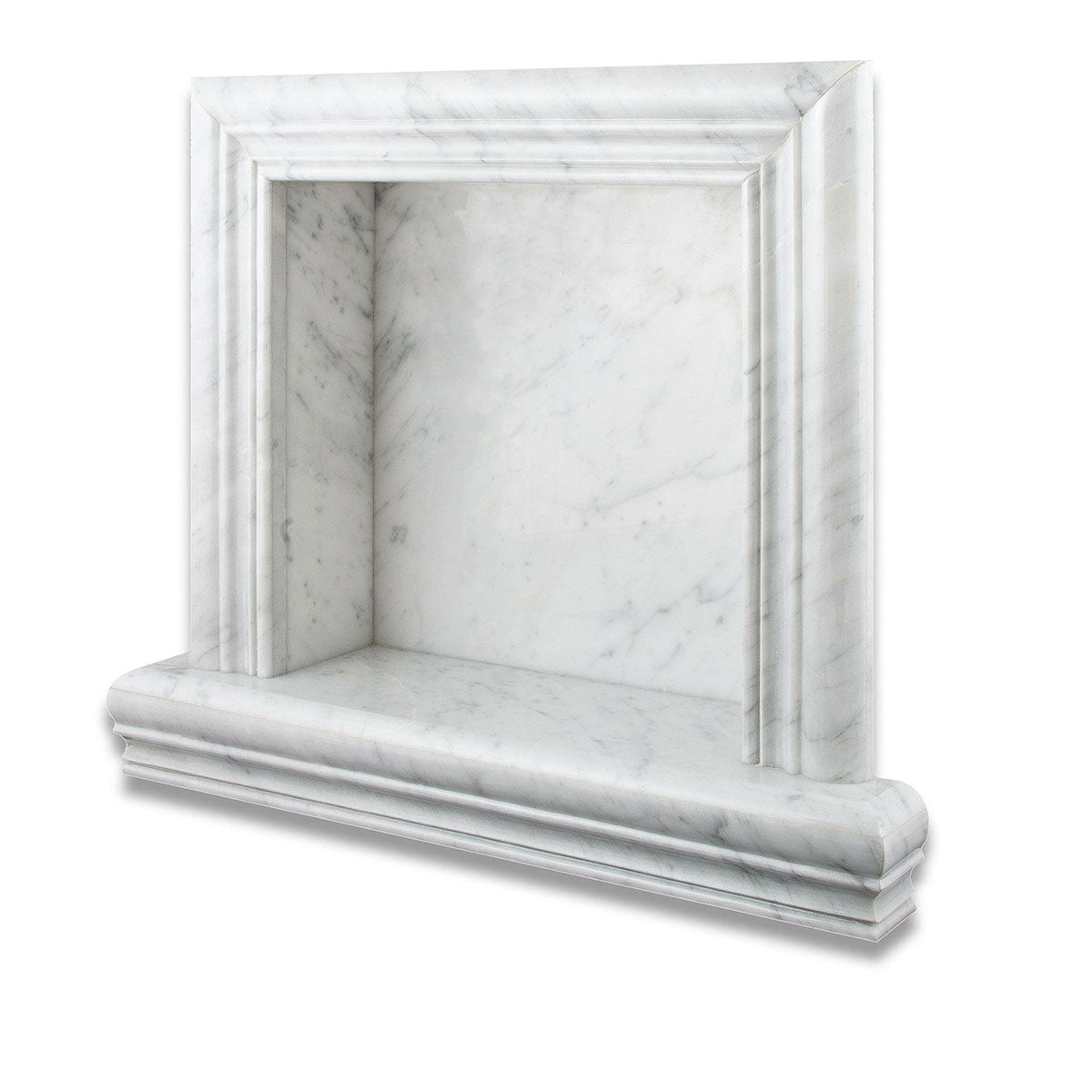 Carrara White Marble Hand-Made Custom Shampoo Niche / Shelf - SMALL - Honed-American Tile Depot