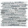 Carrara White Marble Honed Tricolor Bamboo Sticks Mosaic (Carrara + Thassos + Blue-Gray )