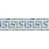 Carrara White Marble Honed Greek Key Border w / Blue Gray Dots