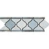 Carrara White Marble Polished Lantern Border w / Blue Gray Dots